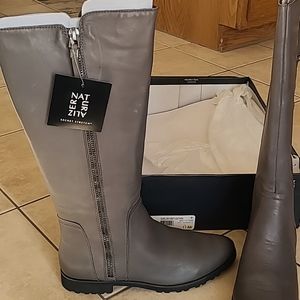 Naturalizer Gael Grey Leather Tall Boots